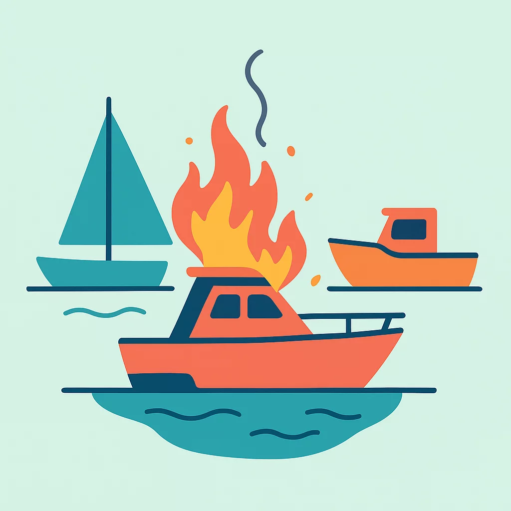 Fire Sinks Four Yachts in Piraeus Marina
