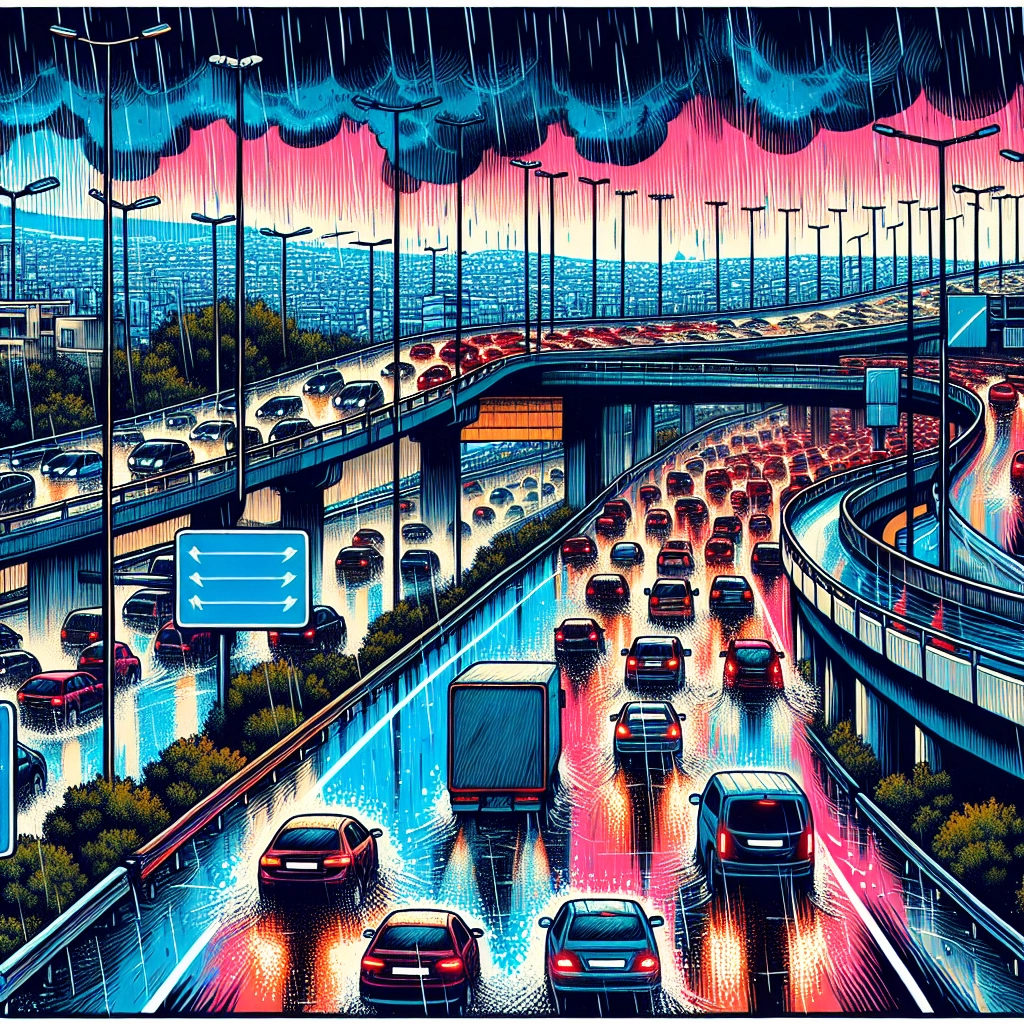 Storm Triggers Severe Traffic Chaos In Athens