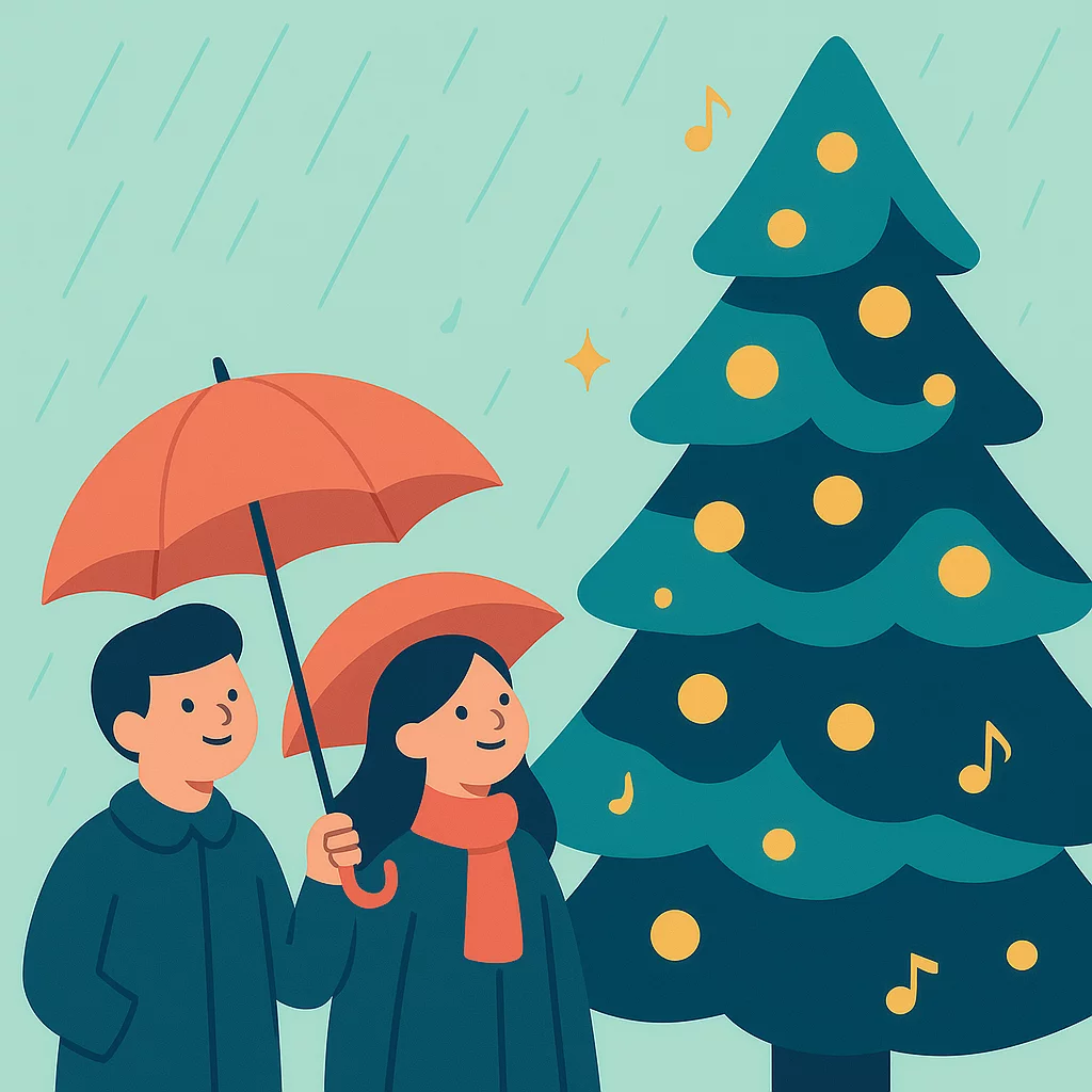 Thessaloniki lights Christmas tree in rainy celebration