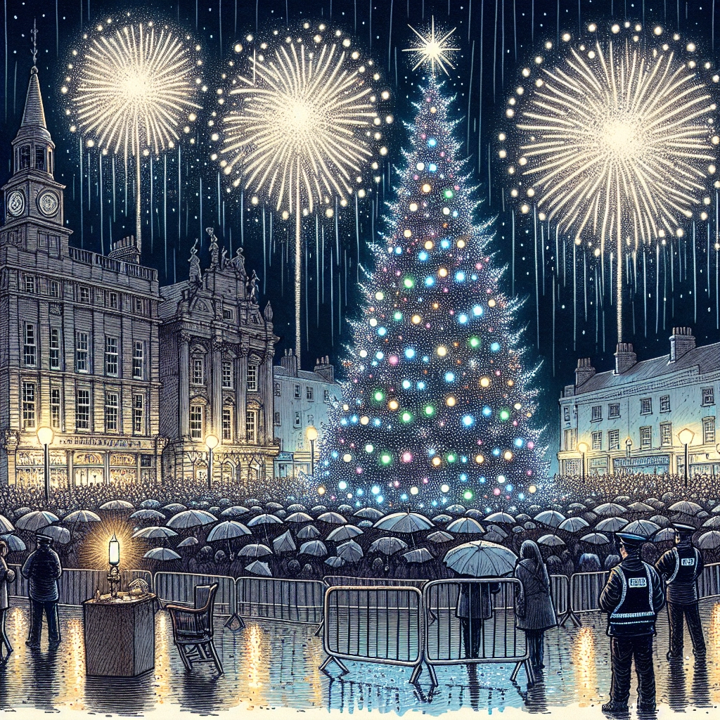 Thessaloniki lights Christmas tree in rainy celebration